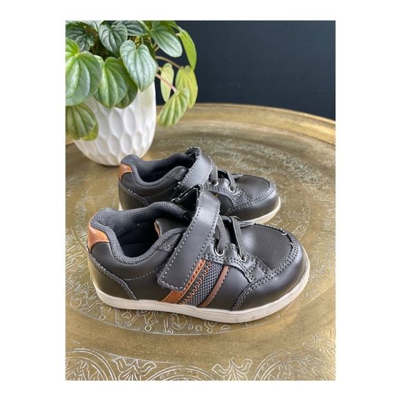 Smart Fit Faux Leather Sneakers Sz 7 Brown Non-Marking Soles - Picture 4 of 11